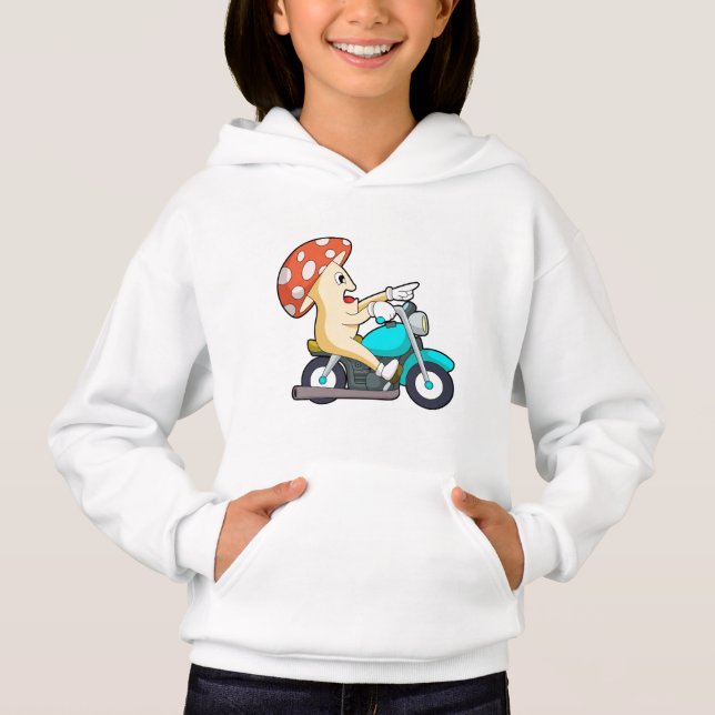 Mushroom som Biker med motorcykel T Shirt (Framsida)