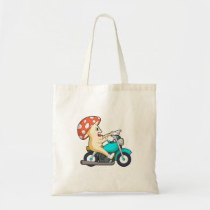 Mushroom som Biker med motorcykel Tygkasse