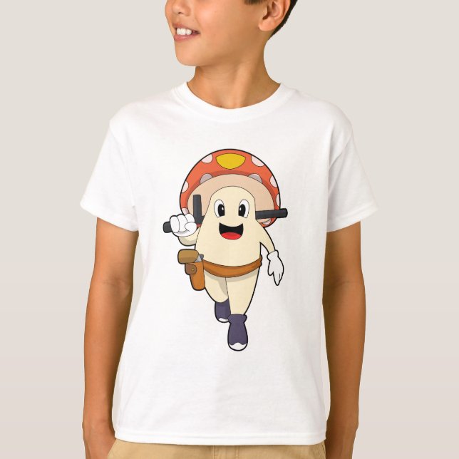 Mushroom som polis t shirt (Framsida)