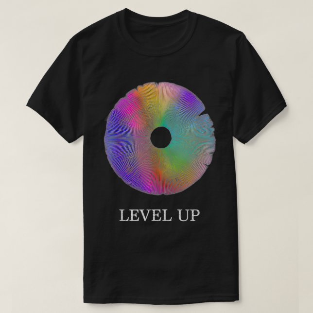 Mushroom Spore Print Level Up Psychedelic Mushroo T Shirt (Design framsida)