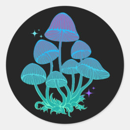 Mushroom Sticker Runt Klistermärke