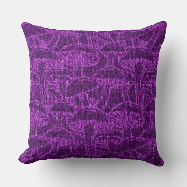 Mushroom story pattern throw pillow kudde (Framsida)