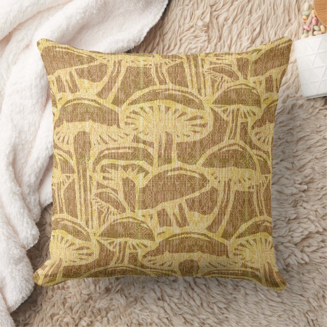 Mushroom story pattern throw pillow kudde (Filt)