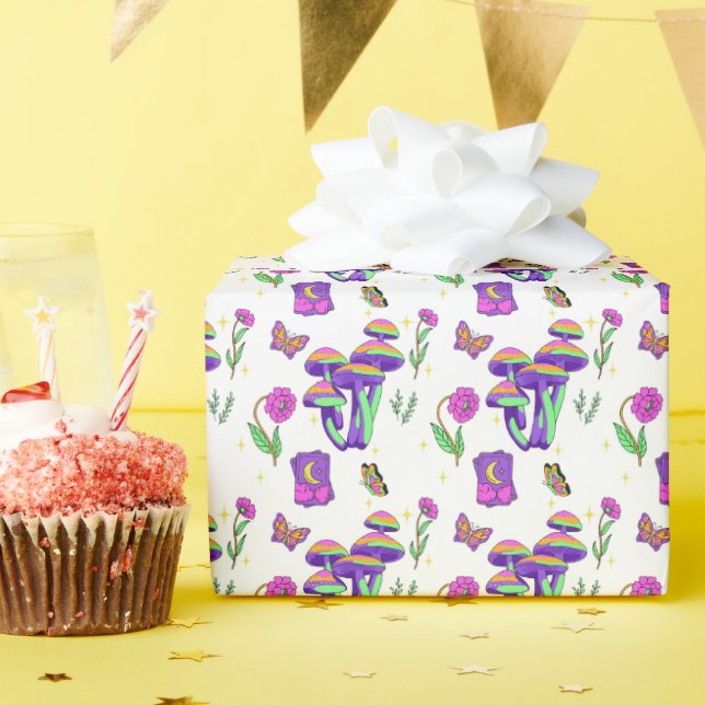 Mushroom Tarot Vibrant Psychedelic Esoteric Presentpapper (Födelsedagsfest)