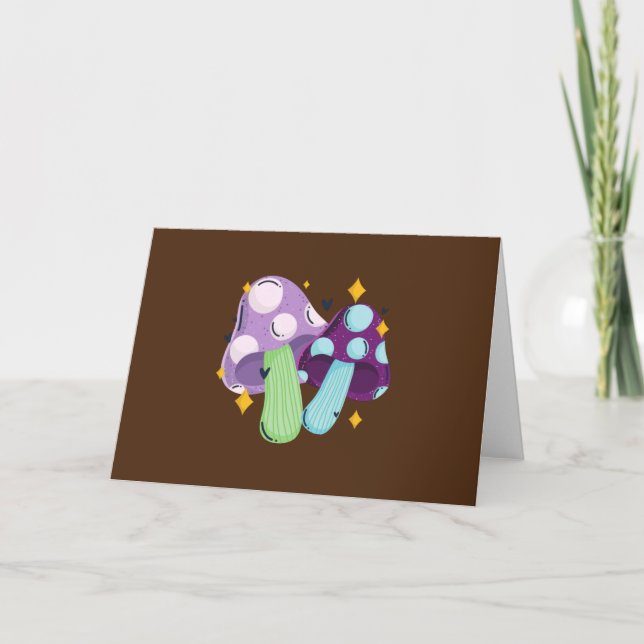 Mushroom Teckning Helgkort (Framsida)