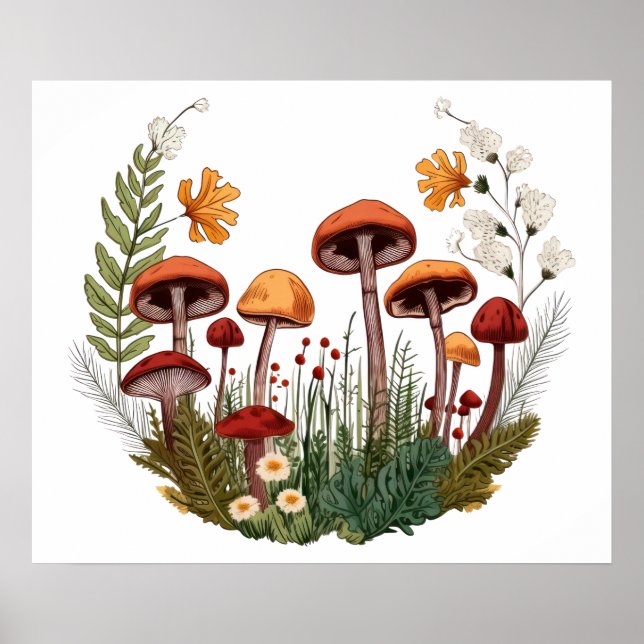 Mushroom teckning poster (Framsidan)