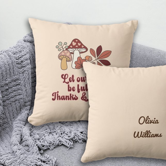 Mushroom Thanksgiving Gift Kudde (Skapare uppladdad)
