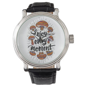 Mushroom-Thated T-shirt - njut av varje ögonblick Armbandsur