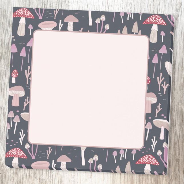 Mushroom Toadstool Fungi Post-it Block (Mushroom toadstool pattern modern Post-It sticky notes)