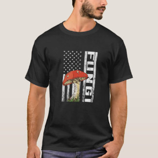 Mushroom USA flagga America Fungi Morels Hunter My T Shirt