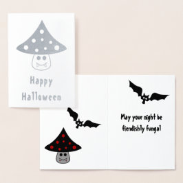 Mushroom Vampire Foil Halloween Card Folierat Kort