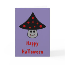 Mushroom Vampire Halloween Card