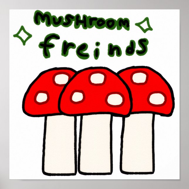 Mushroom-vänner! Poster (Framsidan)
