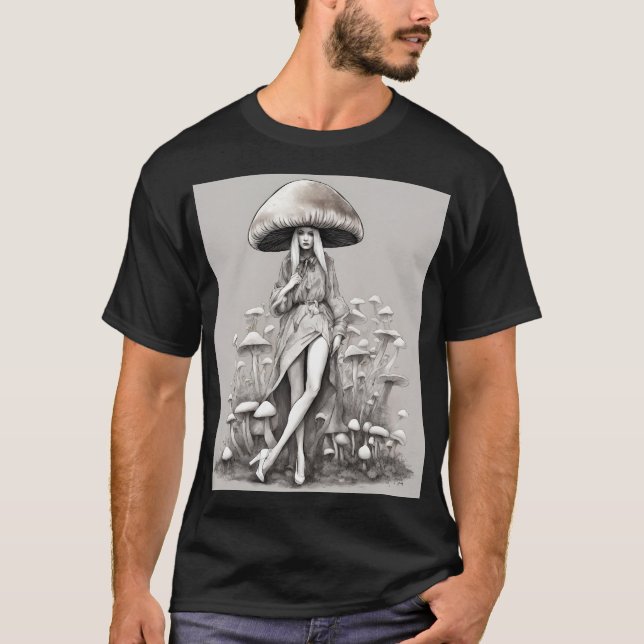 Mushroom Vogue Dam T Shirt (Framsida)