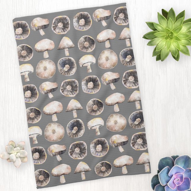 Mushroom Watercolor Kökshandduk (Mushroom watercolor  art kitchen tea towel)