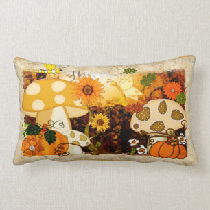 Mushroom Whimsical Autumn Fantasy Lumbarkudde