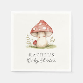 Mushroom Whimsical Gender Neutral Cute Baby Shower Pappersservett