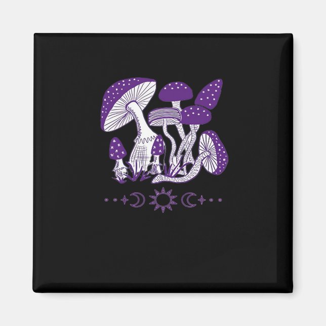 Mushroom Whimsigoth Vibes Magnet (Framsidan)