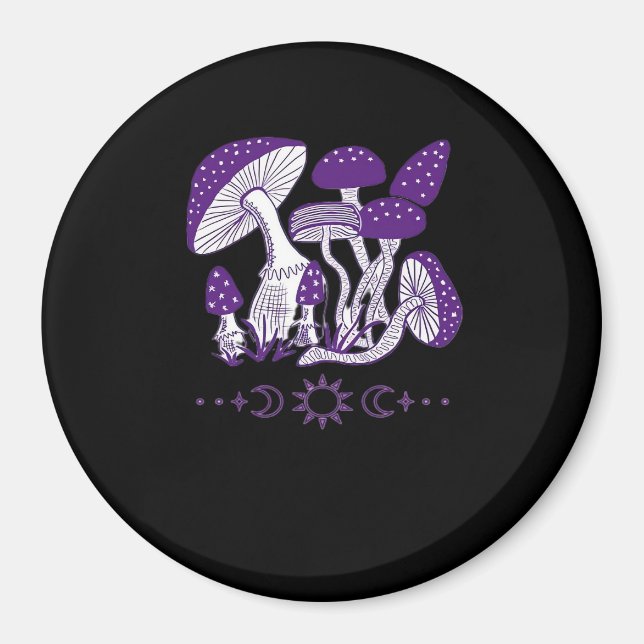 Mushroom Whimsigoth Vibes Magnet (Framsidan)