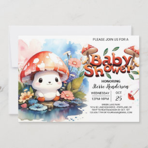 Mushroom Wonderland Gender-Neutralt Baby Shower Inbjudningar