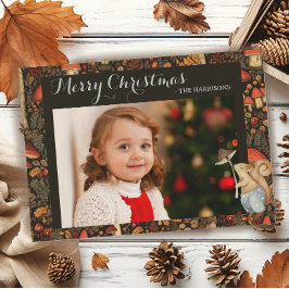 Mushroom Woodland Animal Forest jul Julkort