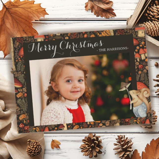 Mushroom Woodland Animal Forest jul Julkort (Skapare uppladdad)