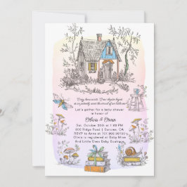 Mushroom Woodland Cottagecore Baby Shower Inbjudningar