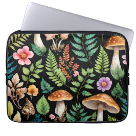 Mushroom Woodland Forest Fern Art Laptop Fodral