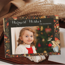 Mushroom Woodland Forest Warm Önskemål Julkort