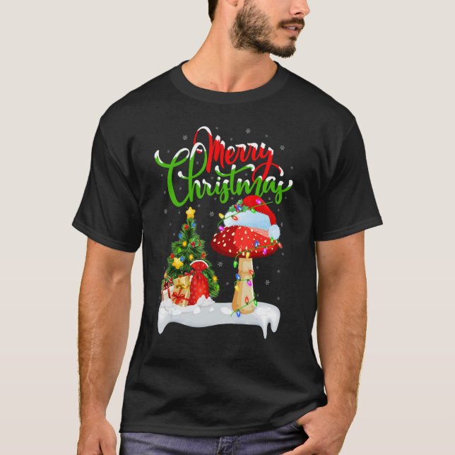 Mushroom   Xmas Decorations Santa Mushroom Christm T Shirt (Framsida)