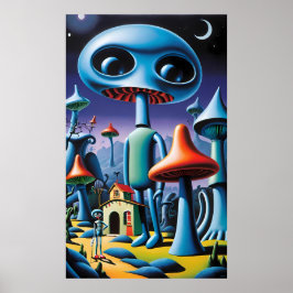 Mushroomery Walking Tour Ken Gage Fantasy Poster