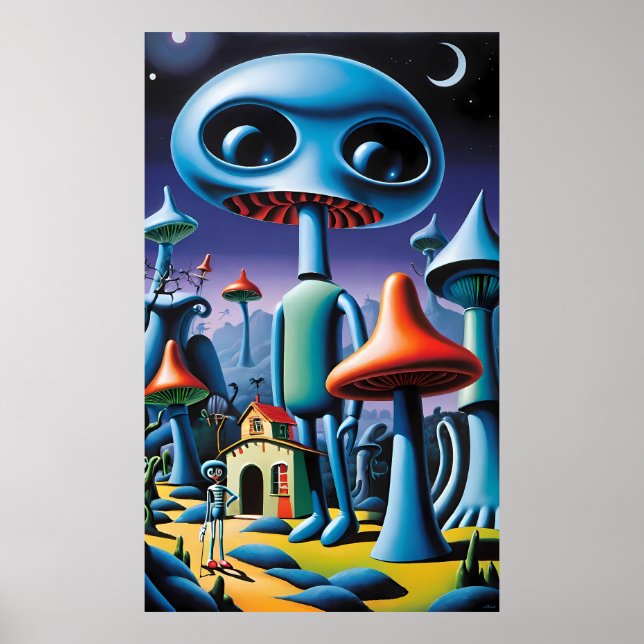 Mushroomery Walking Tour Ken Gage Fantasy Poster (Framsidan)