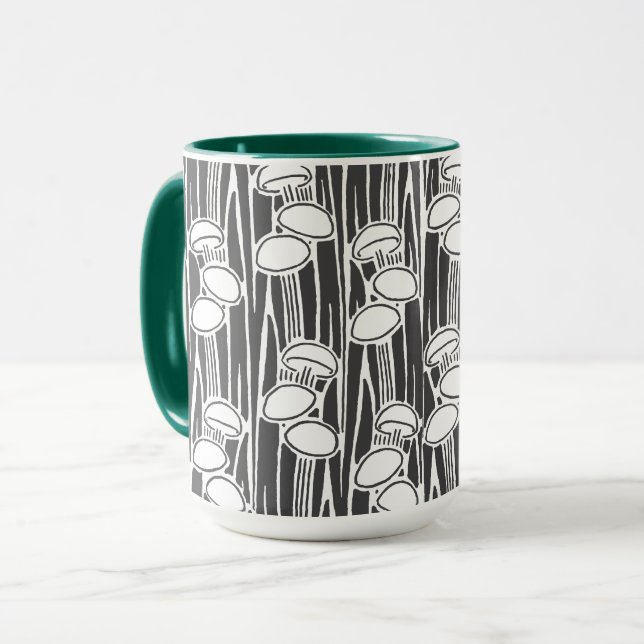 Mushrooms And Grass Pattern Mugg (Framsida vänster)