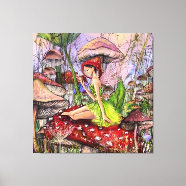 Mushrooms Fantasy Canvas Print (Framsida)