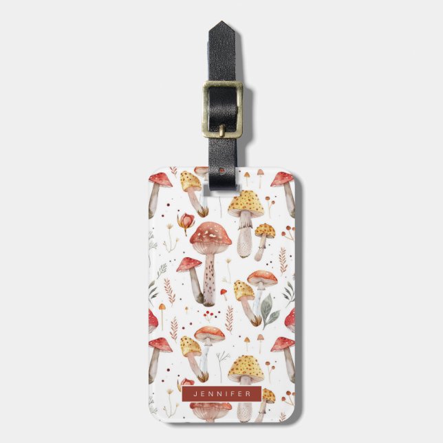 Mushrooms Luggage Tags Bagagebricka (Vertikal Framsida)
