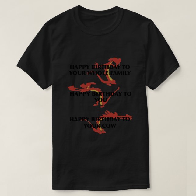 Mushu-födelsedagspresent .png t shirt (Design framsida)