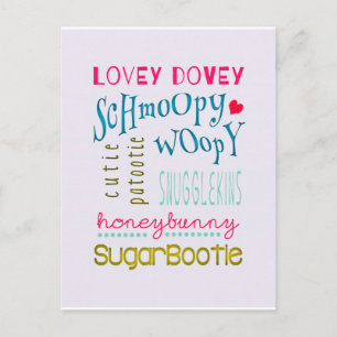 Mushy Schmoopy valentines Helg Vykort