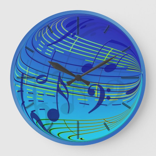 Music 15 Wall Clocks & Numeral Options Stor Klocka (Framsida)