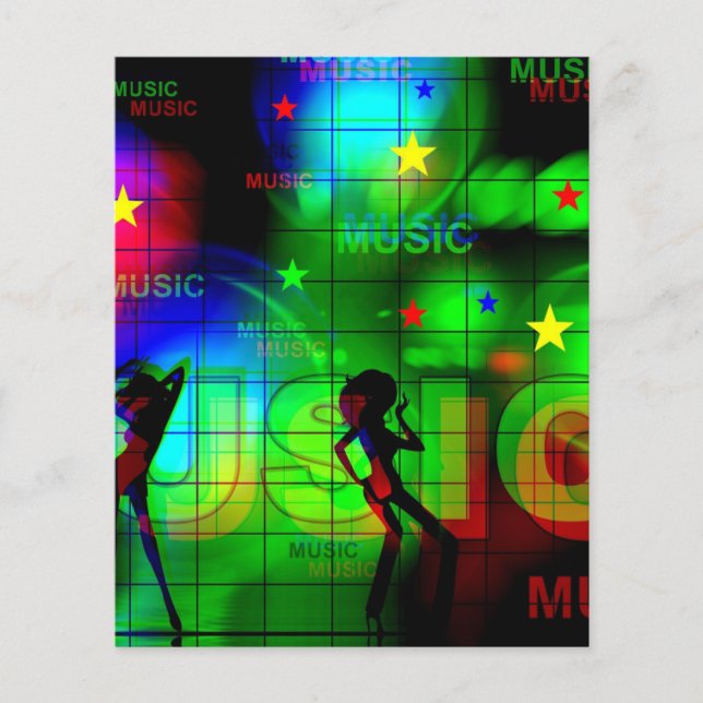 Music-163256 BRIGHT NEON LJUS FÄRG MUSIC DANCI Flygblad (Framsidan)