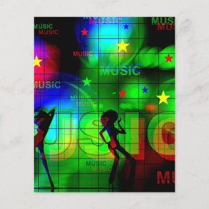 Music-163256 BRIGHT NEON LJUS FÄRG MUSIC DANCI Flygblad