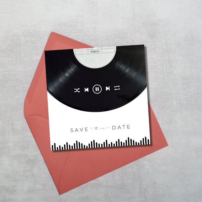 Music Album Cover Bröllop spara datum Datumet (Music Album Cover Wedding Save the Date)