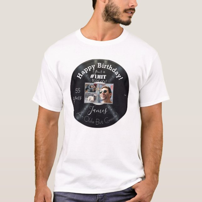 Music Album Theme Birthday T-Shirt - HAMbWG (Framsida)