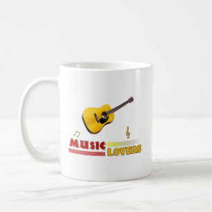 Music Älskare Acoustic Guitar Ord Art Coffee Mugg