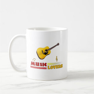Music Älskare Acoustic Guitar Ord Art Coffee Mugg