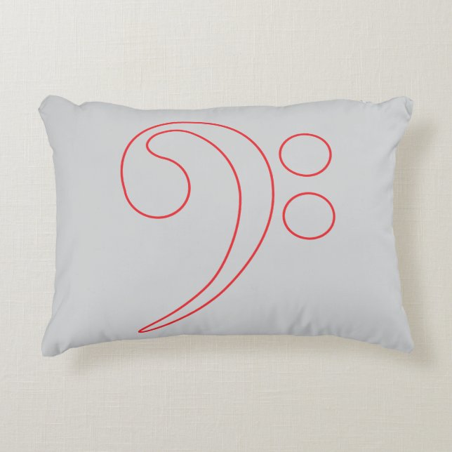 Music Älskare Bass Clef Pillow Prydnadskudde (Framsidan)
