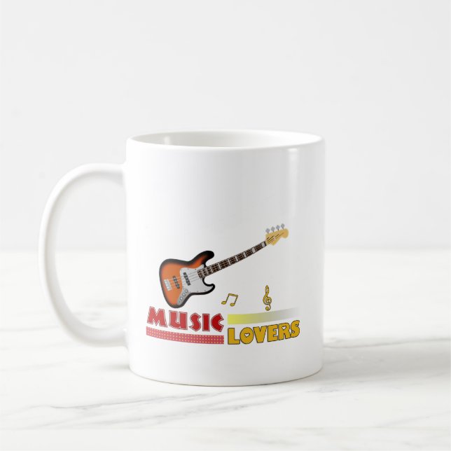 Music Älskare Bass Ord Art Design Coffee Mugg (Vänster)