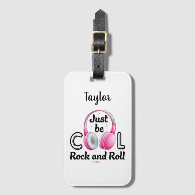 Music Älskare BE Coola Rock and roll Bagagebricka (Framsida vertikal)