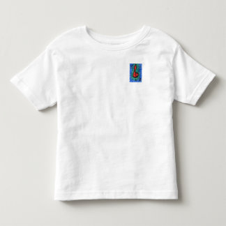 Music älskare blå och röd musik noter vit te t shirt