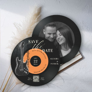 Music Älskare Bröllop spara datum Vintage QR-kod Datumet