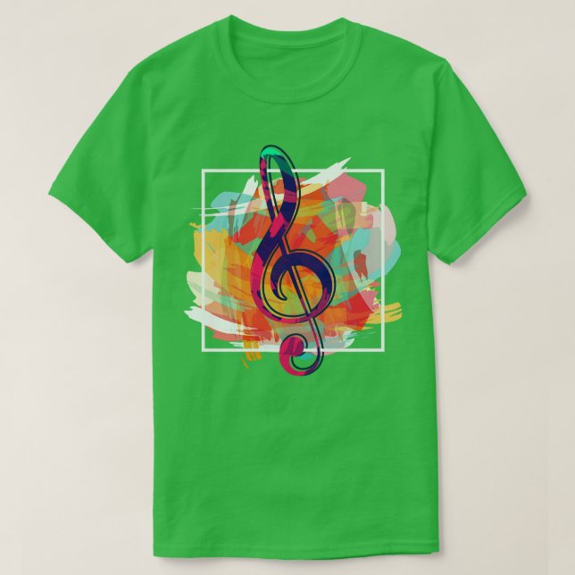 Music Älskare Gift Musician Treble Clef Music T Shirt (Design framsida)